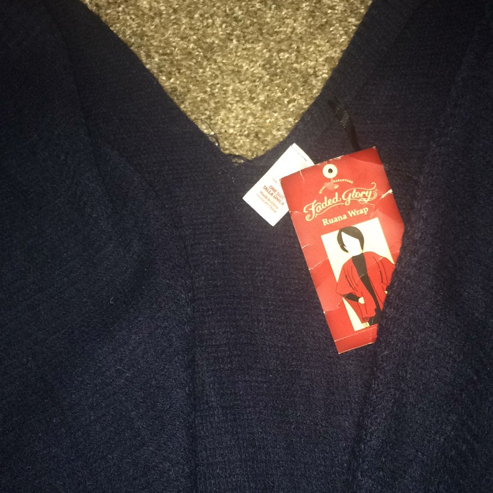 Navy blue Ruana wrap - Picture 3 of 3